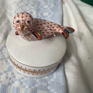 Herend Vibrant Red and Orange otter Figurine